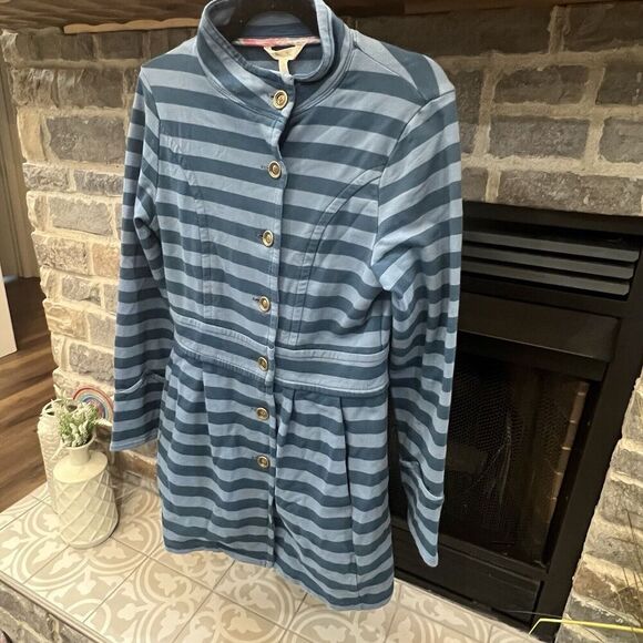 Matilda Jane Women's Size S Jacket Coat Fall Breeze Blue Striped Button Up Front - Picture 5 of 10